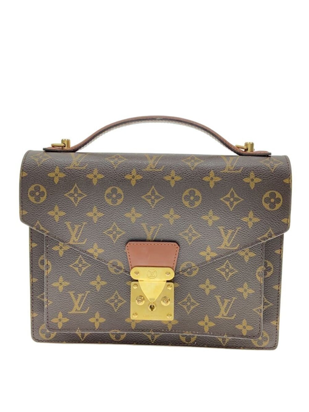 LOUIS VUITTON Monceau Monogram Canvas Leather Brown All over
